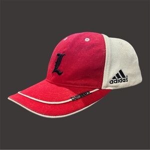 Vintage Louisville Cardinals Adjustable Hat - Adidas Color Block Red & White